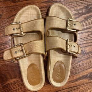 J.Crew Two-strap woven buckle sandals
